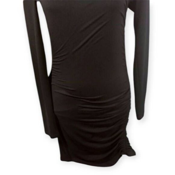 FOREVER 21 BLACK RUCHED DRESS SZ.M EUC - Picture 3 of 6